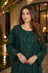 Bin Saeed Luxury Embroidered Lawn With Chiffon Dupatta