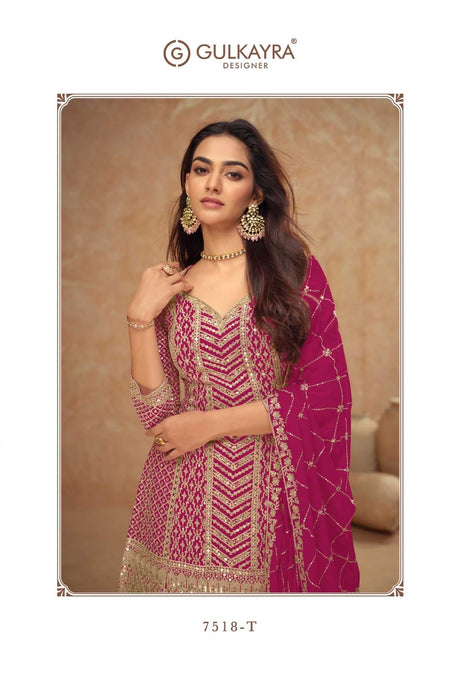 Indian Chinon Silk Sharara Suit