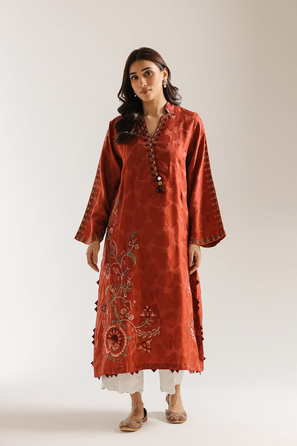 Embroidered 2 Piece Suit By Ethnic Caramel - Front