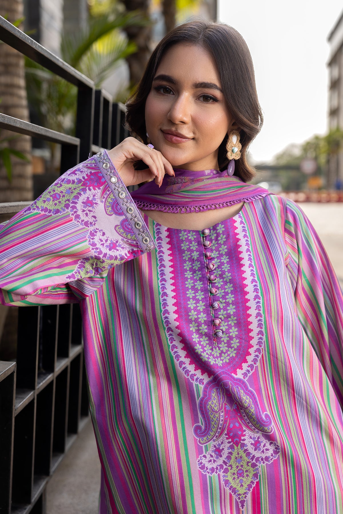 3-PC Embroidered Lawn Suit by Charizma