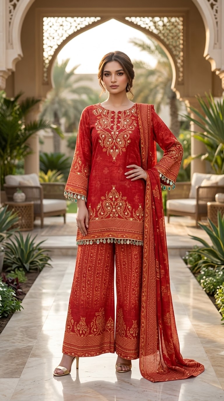 Natura Crape Chiffon Dup Suit