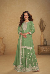 Indian Chinon Silk Sharara Suit