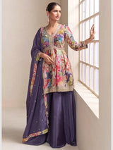 Multicolor Floral Printed Palazzo Premium Festive Wear Salwar Kameez