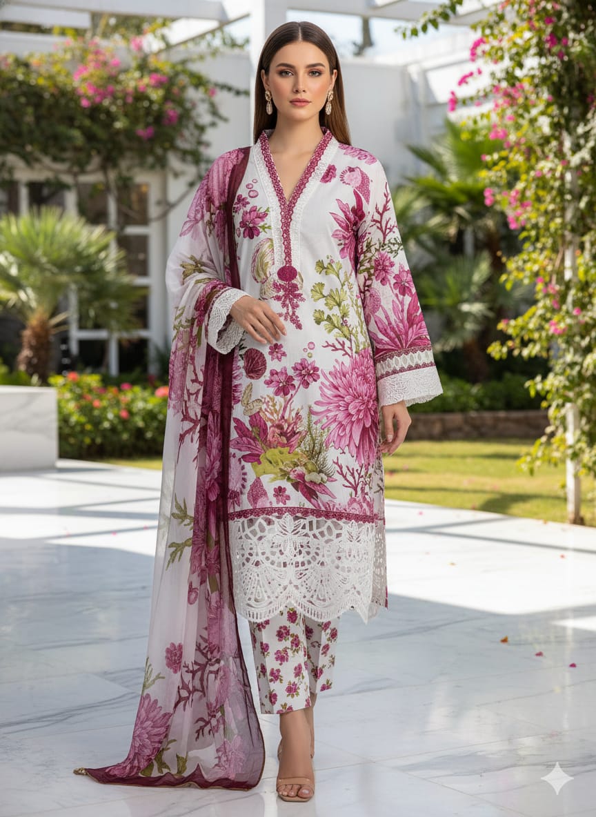 Luxury Embroidered Lawn Ready To Ship