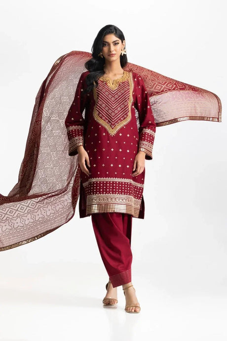 Gul Ahmed Embroidered Lawn Suit