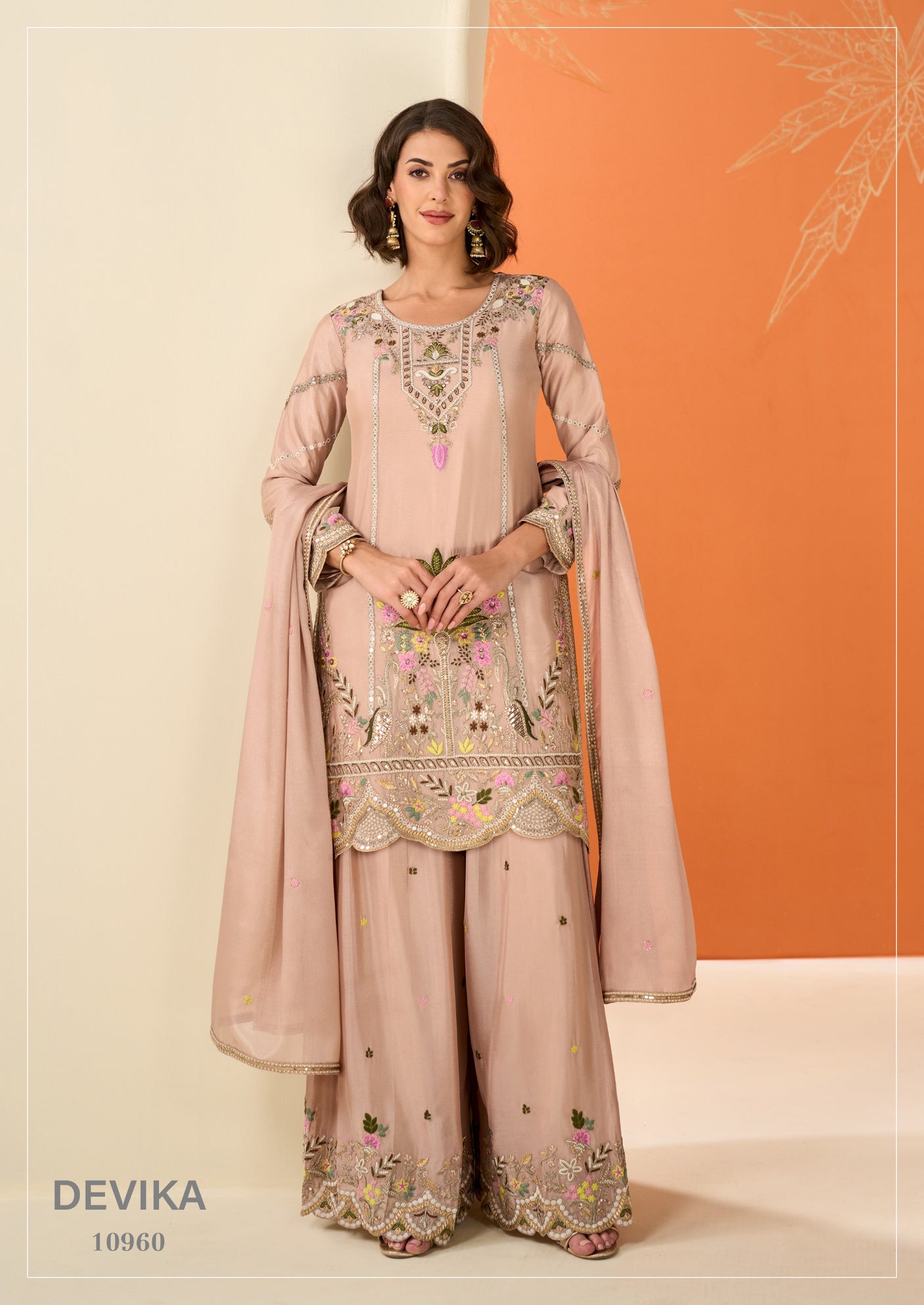 Premium Chinon Silk Sharara Suit
