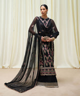 3 Piece - Embroidered Chiffon Suit by Sapphire