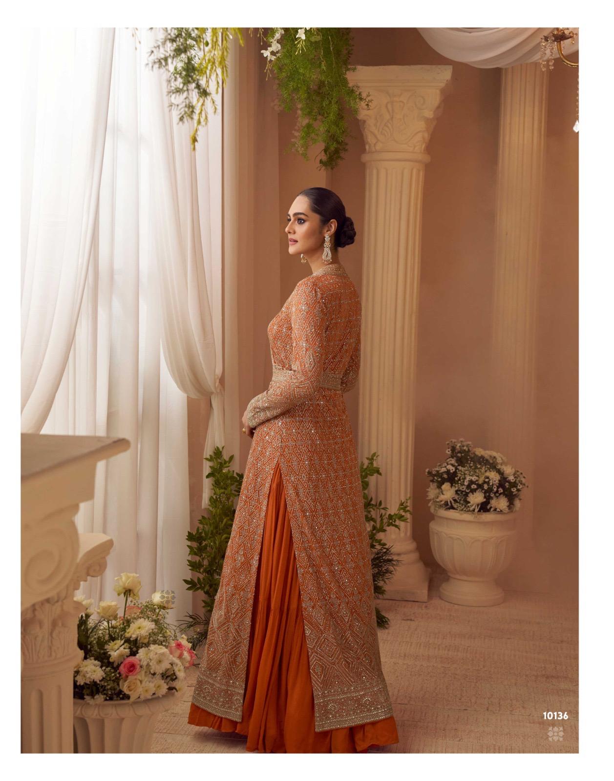 Indian Luxury Embroidered Chinnon Silk Suit