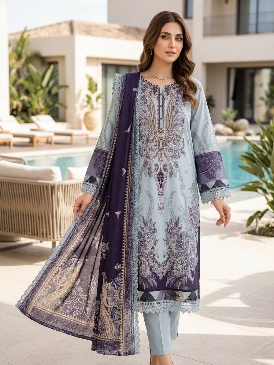 Jade Urbane Embroidered Lawn