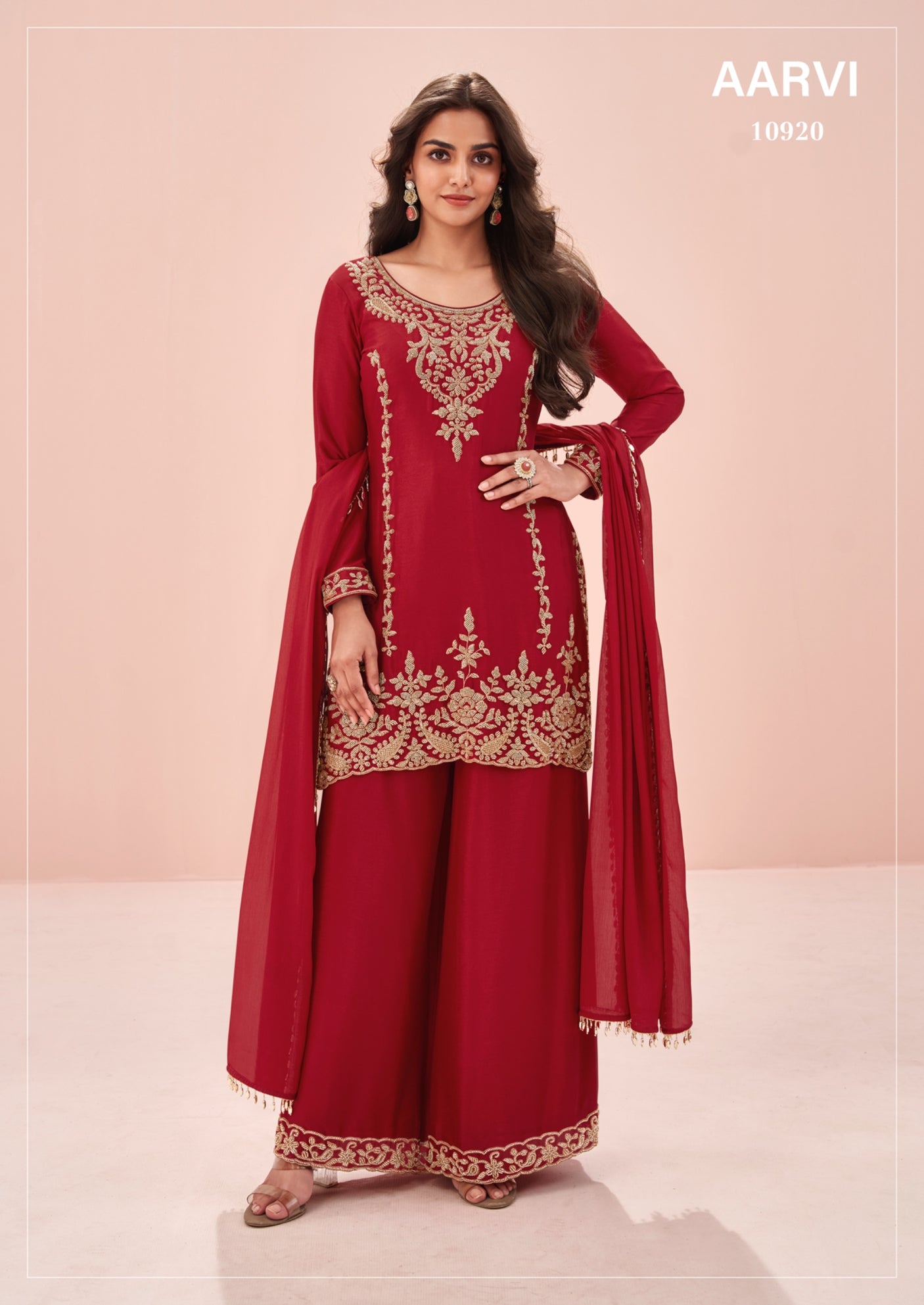 Indian Chinon Silk Sharara Suit