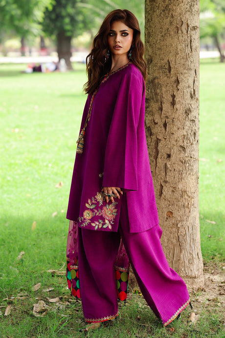 2-PC Embroidered Raw-Silk Suit by Charizma