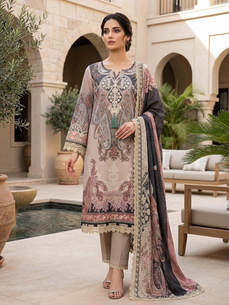 Jade Urbane Embroidered Lawn