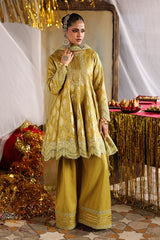 3-PC Embroidered Raw-Silk Suit By Charizma
