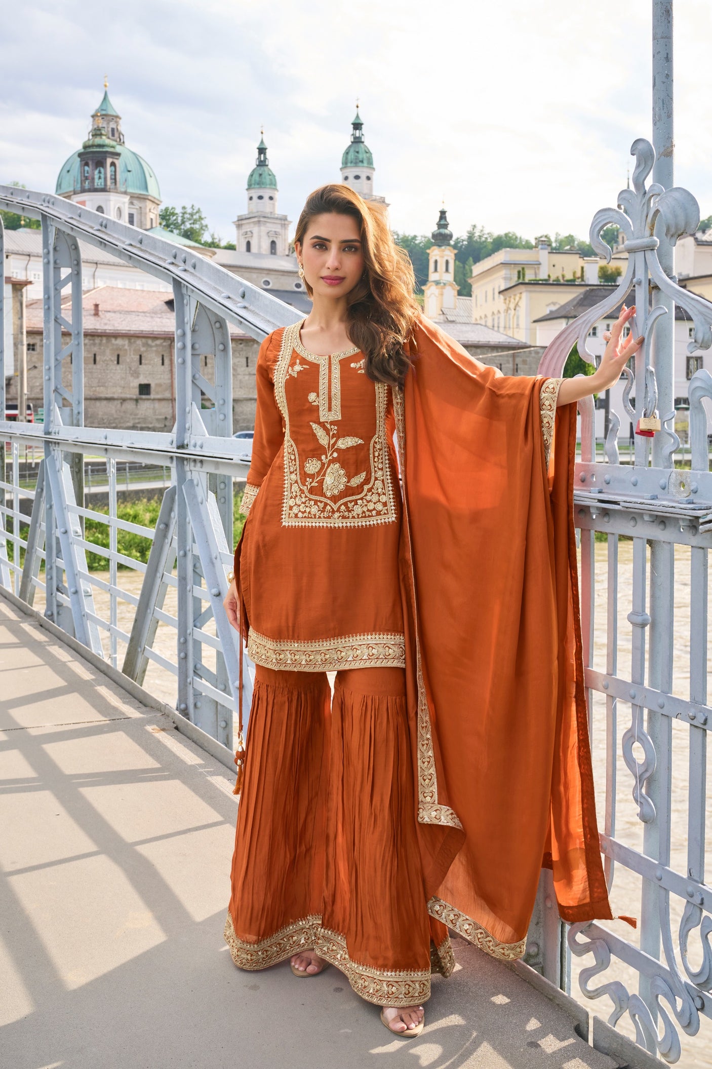 Pure Slik Sharara Suit