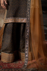 3-PC Embroidered Raw-Silk Suit  By Charizma