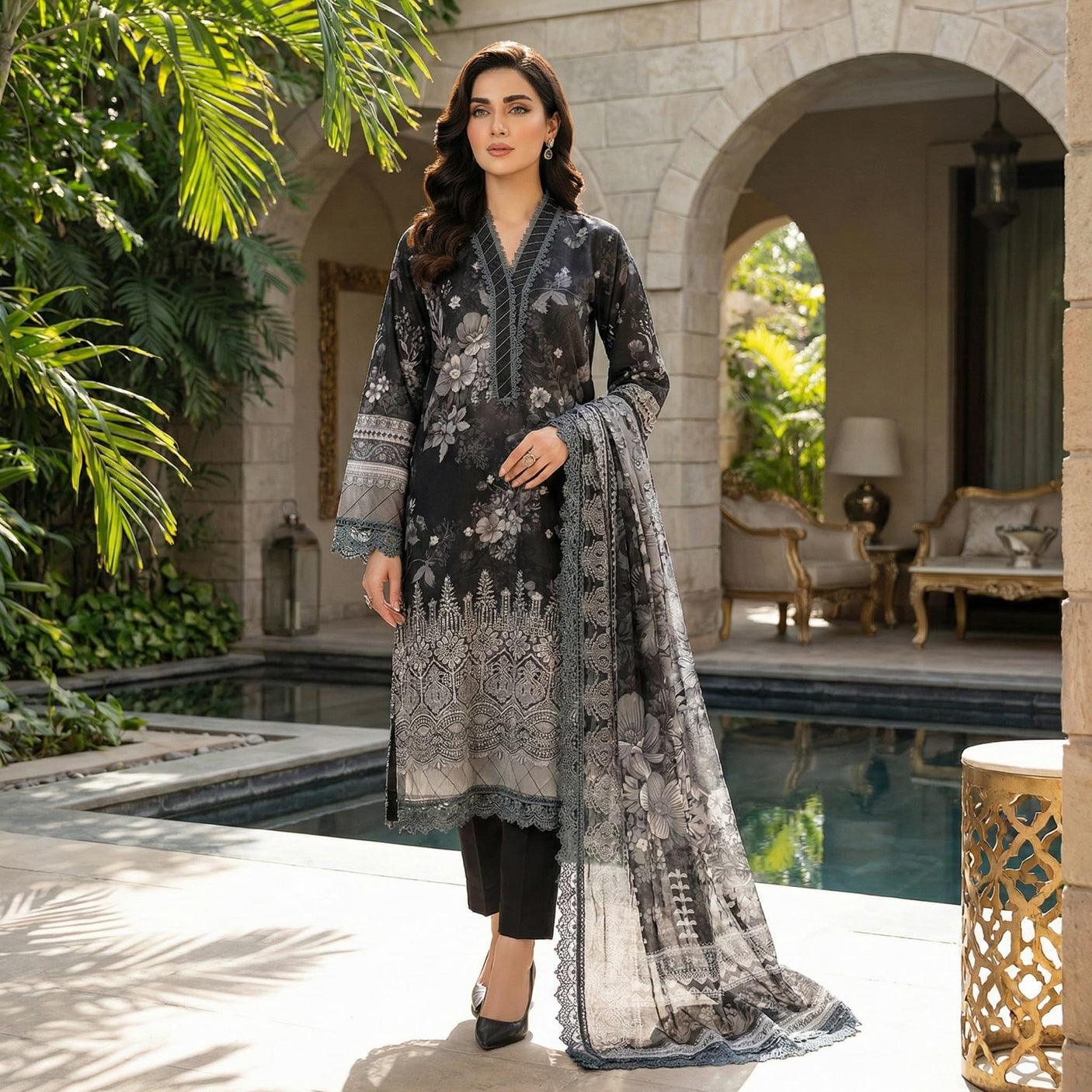 Firdous Premium Embroidered Lawn