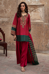 3-PC Embroidered Luxury Suit By Charizma