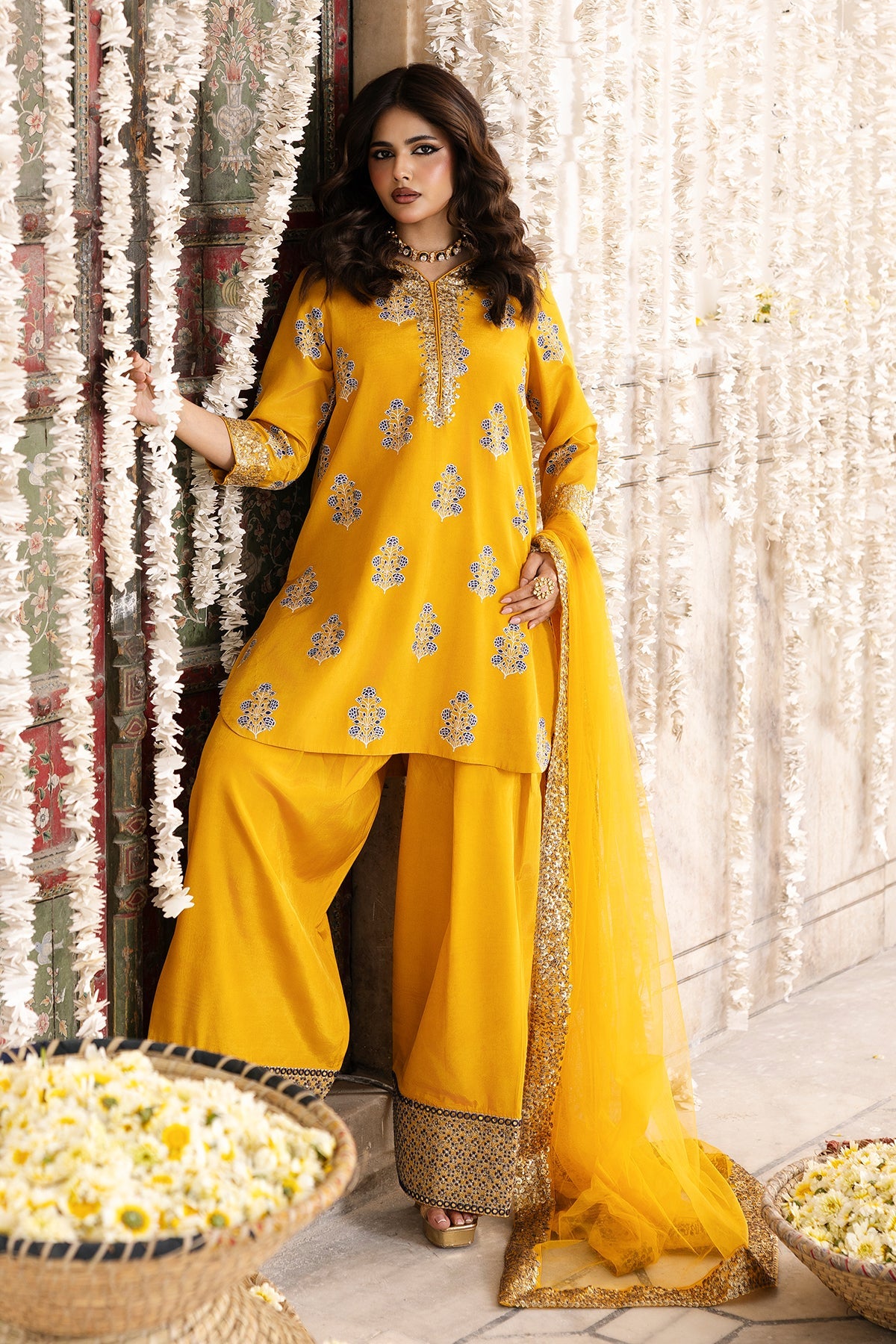 3-PC Embroidered Raw Silk Suit By Charizma