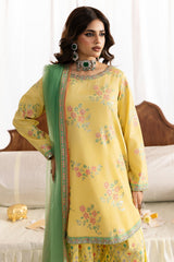 3-PC Embroidered Raw-Silk Suit By Charizma