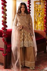 3-PC Embroidered Raw-Silk Suit By Charizma