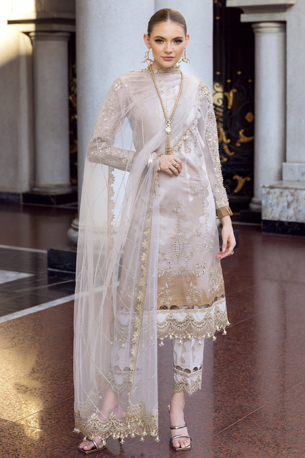 3-PC Embroidered Suit by Charizma