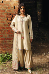 3-PC Embroidered Raw-Silk Suit By Charizma