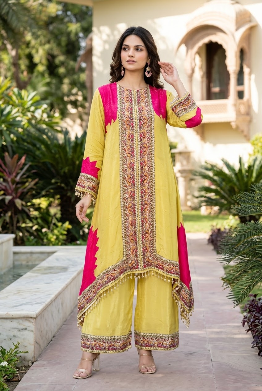 Natura Crape Chiffon Dup Kaftan