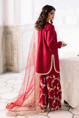 3-PC Embroidered Raw-Silk Suit By Charizma