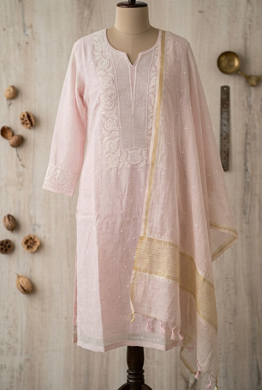 Mul Mul Chanderi Chikankari