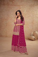 Indian Chinon Silk Sharara Suit