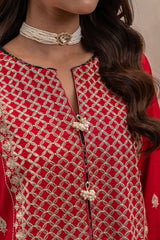 2 PIECE EMBROIDERED SILK SUIT