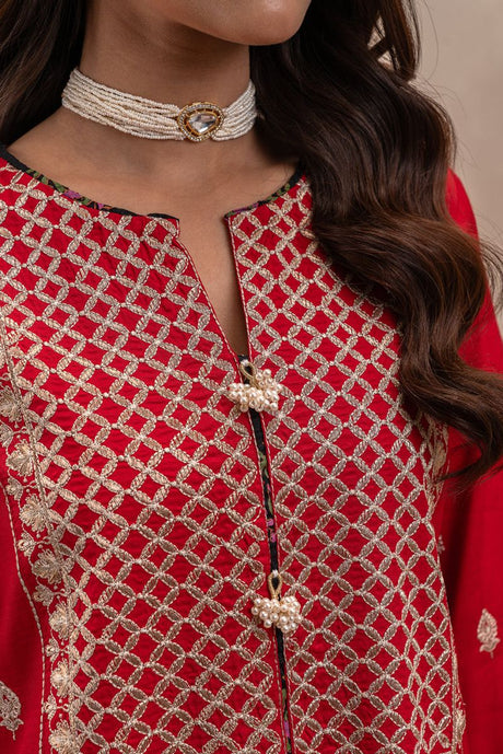 2 PIECE EMBROIDERED SILK SUIT