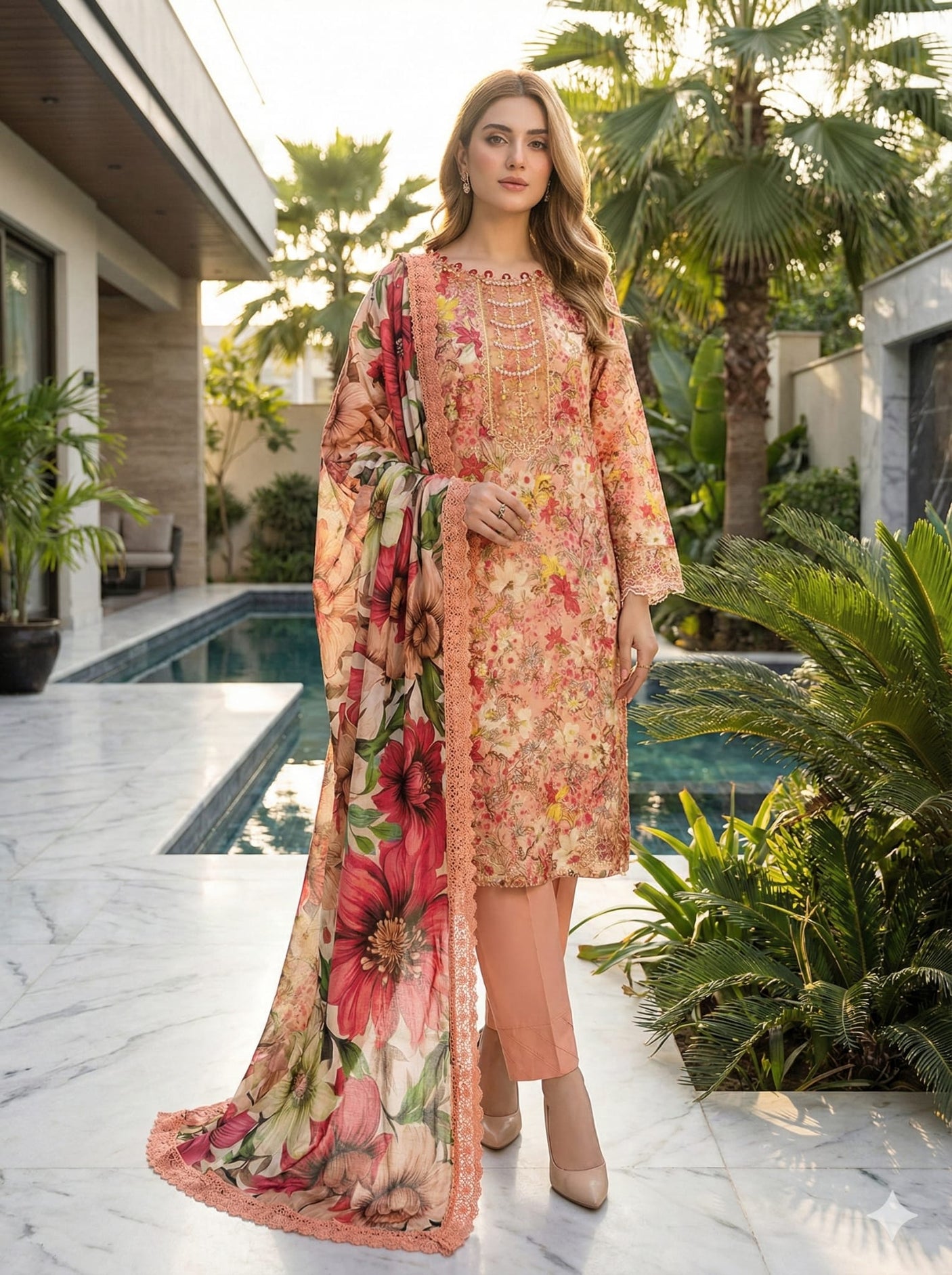 Noer by Gulljee Embroidery lawn
