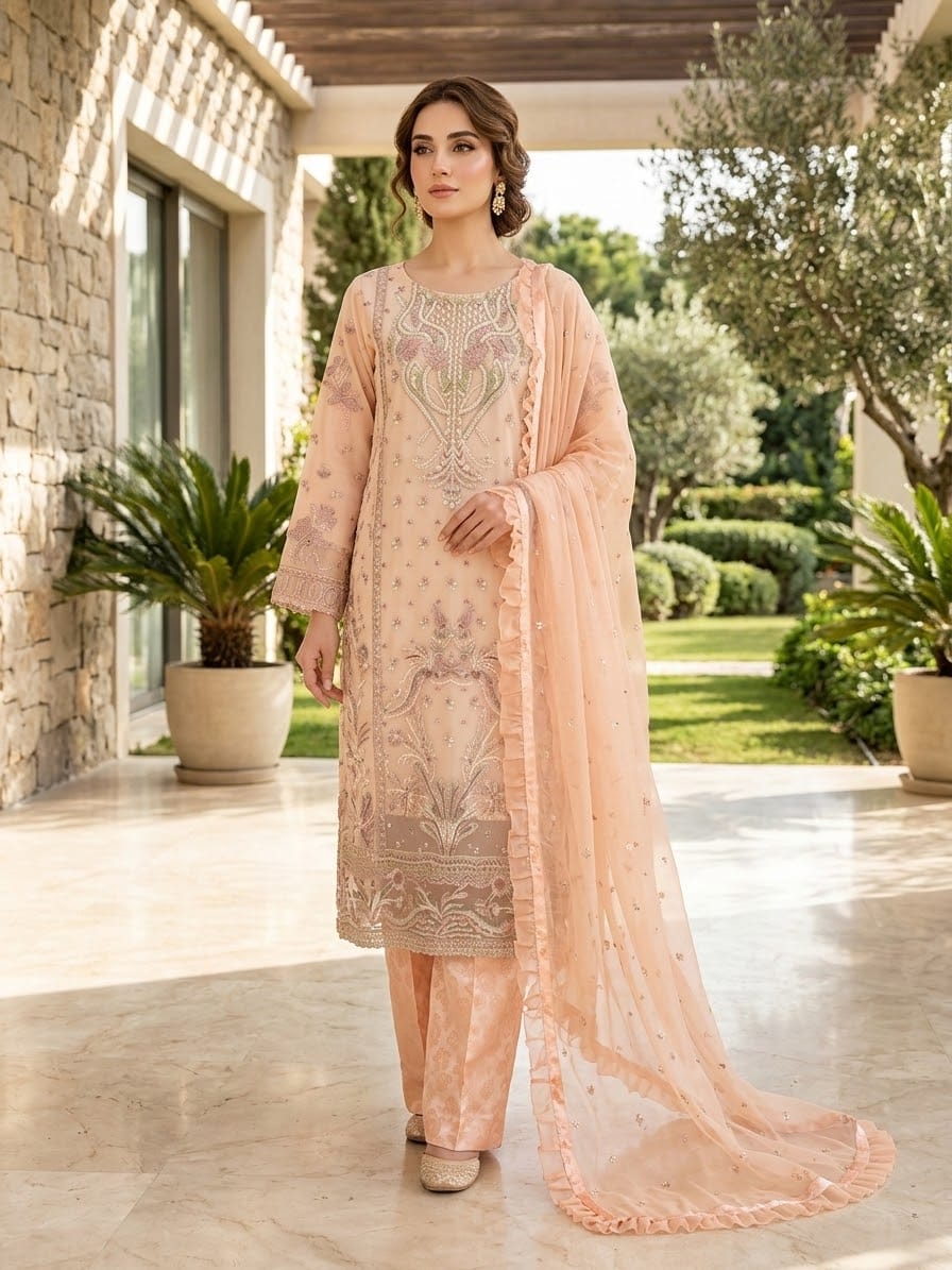 Luxury Embroidered Party Wear