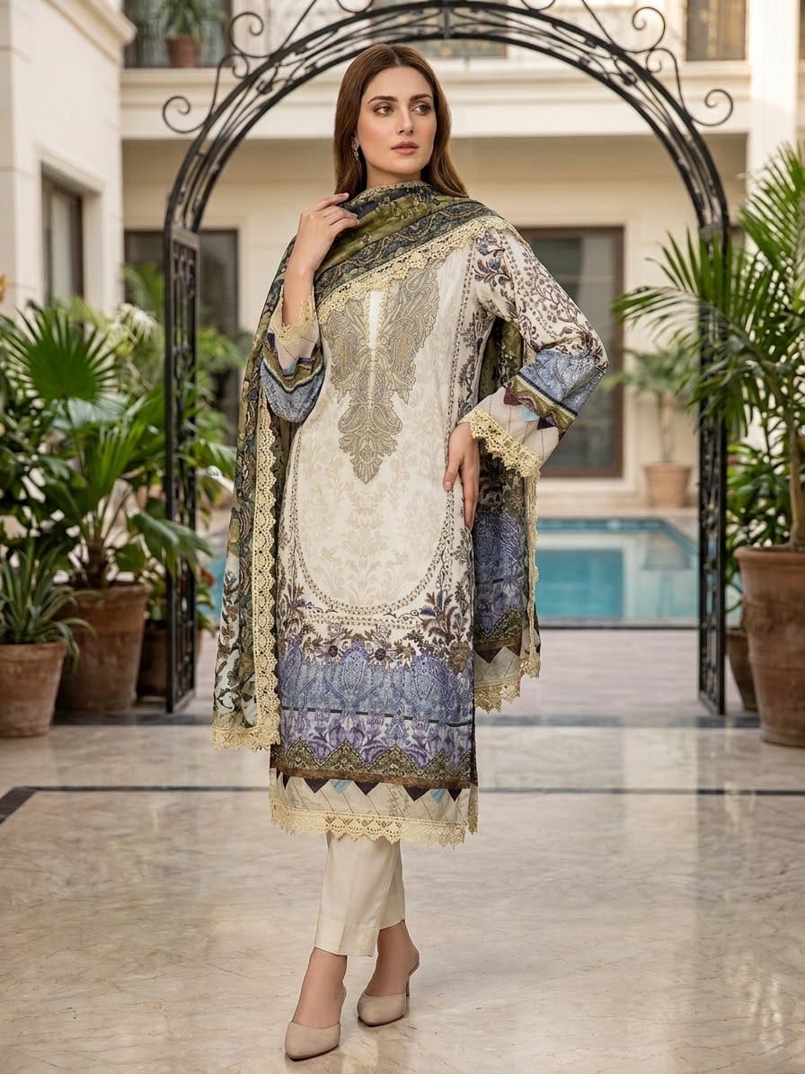 Jade Urbane Embroidered Lawn