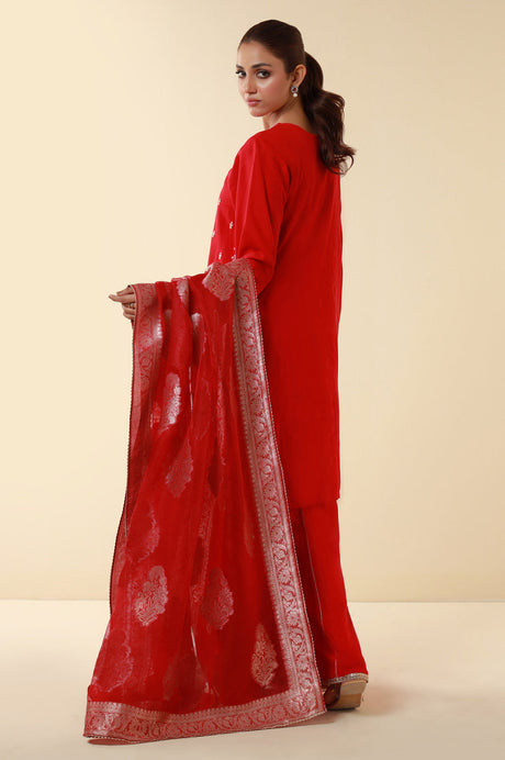 3-PC Embroidered Lawn by Zeen
