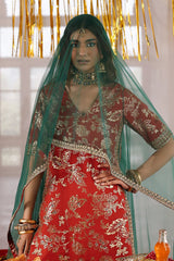 3-PC Embroidered Raw-Silk Suit By Charizma