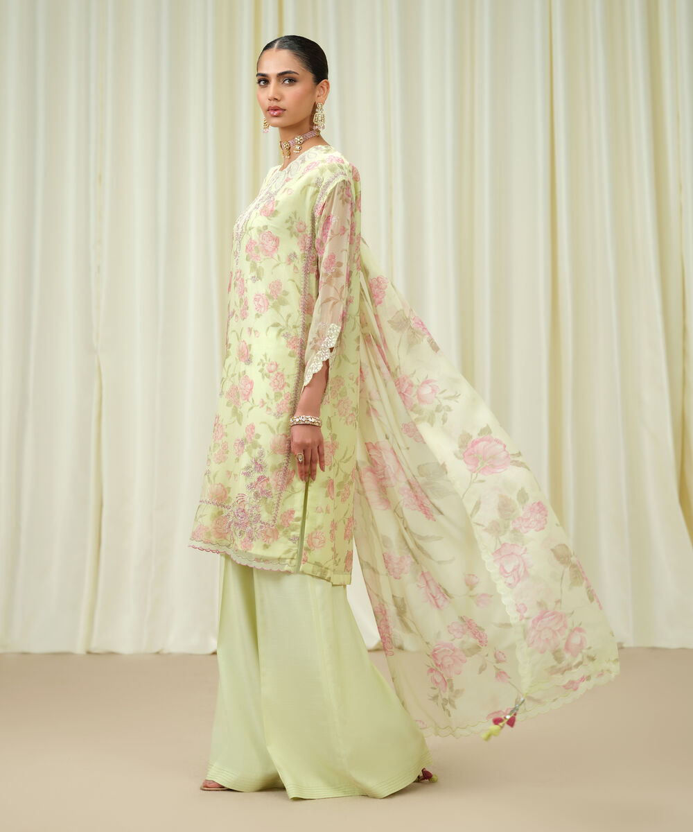 Sapphire Embroidered Chiffon Suit