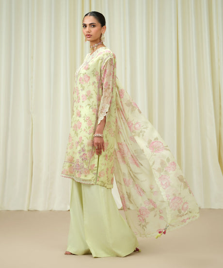 Sapphire Embroidered Chiffon Suit