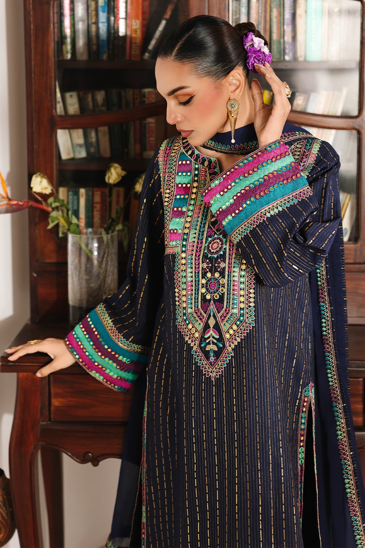 3-PC Embroidered Lawn Suit By Charizma