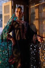 3-PC Embroidered Raw-Silk Suit By Charizma