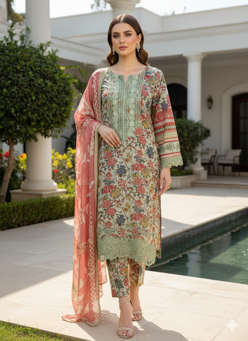 Luxury Embroidered Lawn Ready To Ship