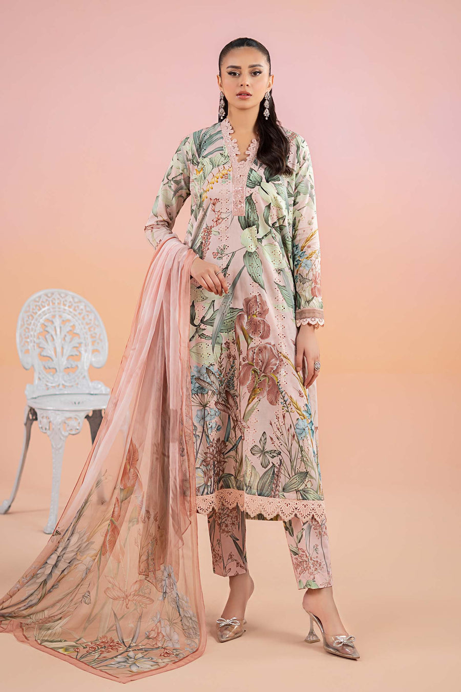 Maria. B. Embroidered  Lawn Suit