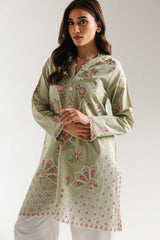 Ethnic Embroidered 2pc Suit Apple Green - Back