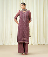 Sapphire Embroidered Chiffon Suit