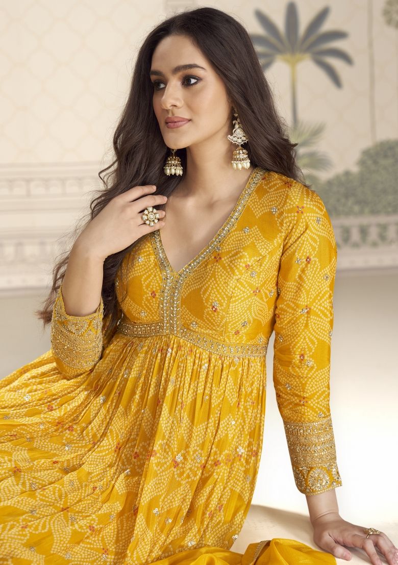 Indian Premium Chinon Silk Gown