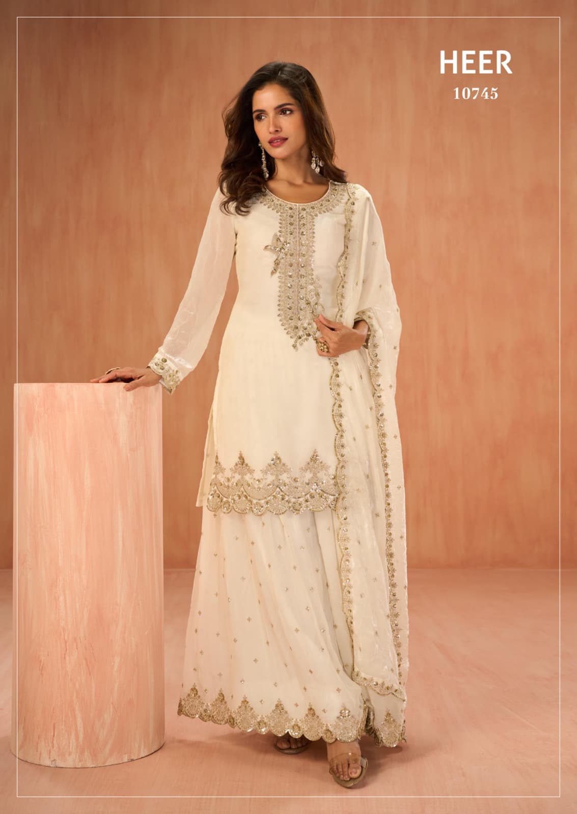 Tora Silk Embroidered Palazzo Suit With Dupatta
