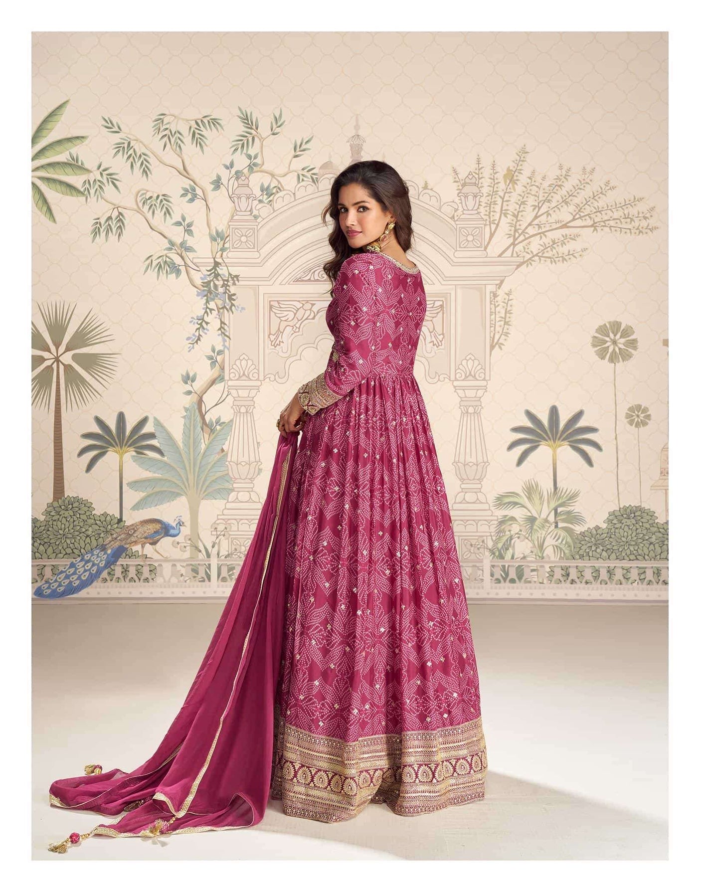 Indian Premium Chinon Silk Gown