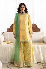 3-PC Embroidered Raw-Silk Suit By Charizma