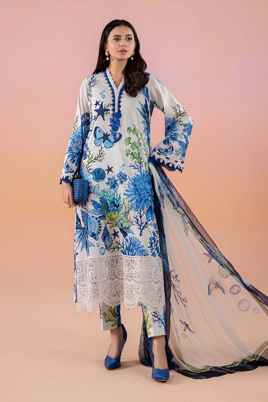 Maria. B. Embroidered  Lawn Suit